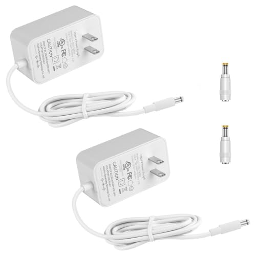 KAKULO 12V 4A Power Supply - C 100-240V 50/60Hz to DC 12 Volt 4Amp 48W Adapter w/ 5ft Power Cord 5.5x2.1mm & 5.5x2.5mm Jack for Household Electronics (White 2 Pack)