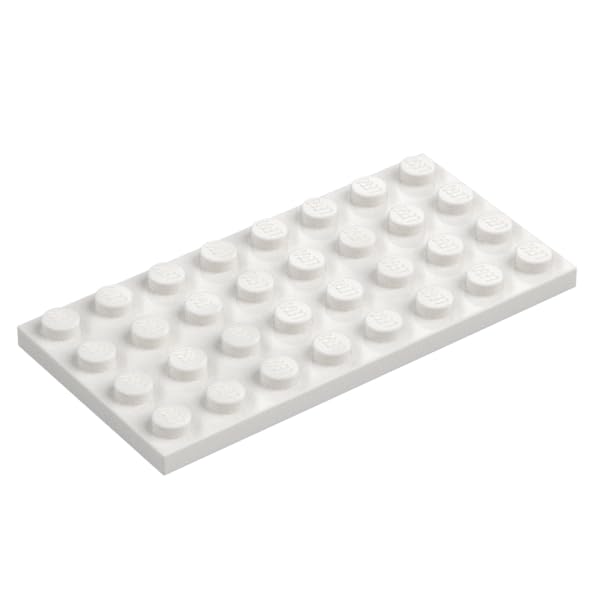 LEGO Plate Building Base 4 x 8, Part 3035 (White, 5, Bricks)