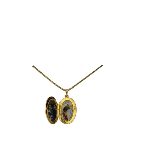 CONNYAM Médaillon initiale personnalisé avec photo, collier médaillon ovale délicat doré, médaillon gravé en fleur, cadeau pour elle, cadeau d'anniversaire