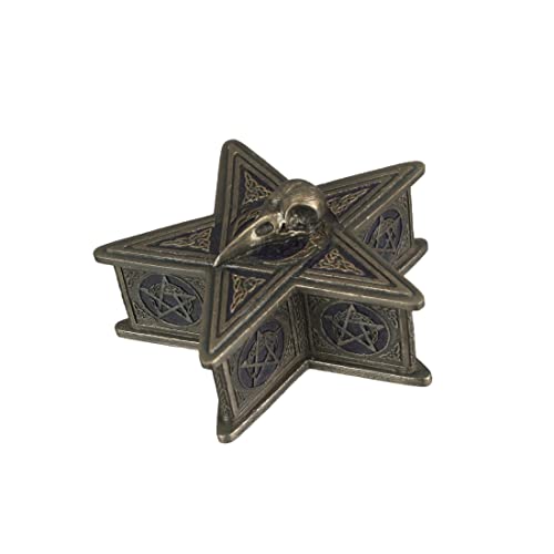Boîte à bijoux pentagramme Veronese Design, coffret ésotérique bronze