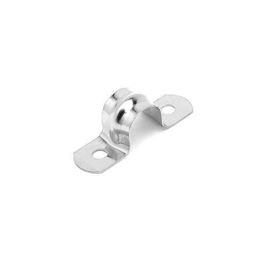 Image of 25pcs M12 304 Stainless Steel Rigid Pipe Strap Two Hole Cable Strap u Bracket Pipe Clamps Heavy Duty Pipe Fasten Holder for Tube, Pipe or Wire Cord Installation (25, 12MM(1 /2 inch))