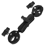 ROMISBABA モーターサイクルカメラホルダー ダブルクランプ 軽量コンパクト設計 ボールヘッド付き バイク用スマホ対応カメラマウント 安定固