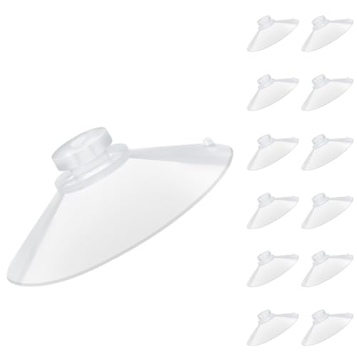 LuluEasy 12 Pieces 2.2 inch Large Clear Suction Cups for Glass, Thick Without Hooks Without Holes, Professional Heavy Duty Sucker for Home Organization Window Decoration Bathroom Kitchen Bird Feeder by LuluEasy - Used condition - US$6.50