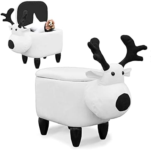 DuneDesign Reindeer Toy Stool with Storage Cover