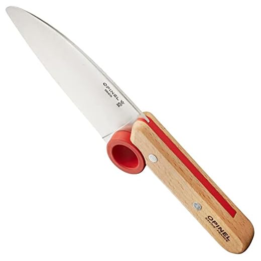 Opinel Le Petit Chef Knife Set, Chef Knife with Rounded Tip, Fingers Guard, For Children, Teaching Food Prep and Kitchen Safety, 2 Piece Set, Made in France