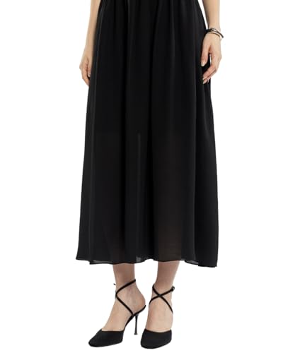 SIXDO G-Black Woven Flared Dress for Women 2025, Elegant Wardrobe Essential for Work and Seasonal Events S — view 5
