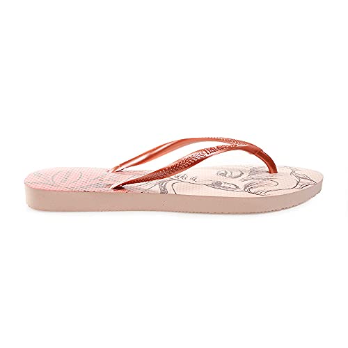 Chinelo Slim Princesas, Havaianas, Feminino, Rosa Ballet/ Dourado Blush, 35/36