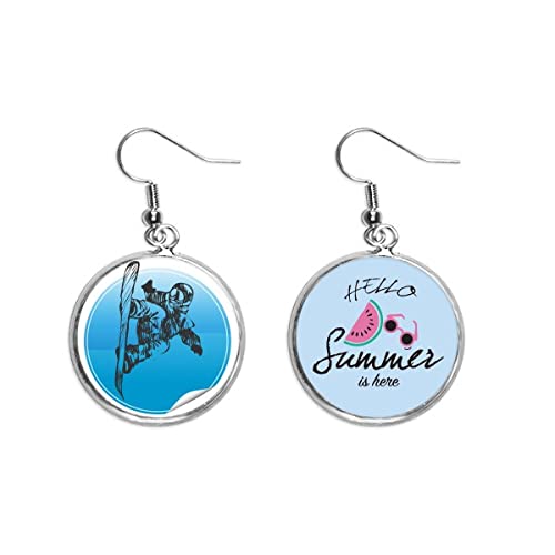 Pendientes de sandía y esquí para lóbulo de oreja accesorio de verano y diseño invernal
