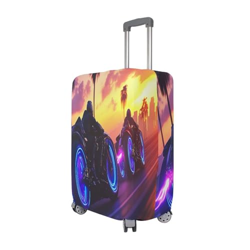 Joisal Neon Bikes Racing Cover for Suitcase for Travel 28 Inch Suitcase Protector Cover Tsa Approved Stretch Travel Accessories3