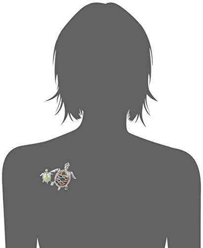 Napier Women's Classics Green And Silver Duo Turtles Brooches And Pin #TOP1