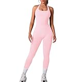 JN JANPRINT Gym Sets for Women 2 Piece Backless Sports Bras Halter Top Hidden Scrunch Leggings Yoga Outfits Workout Tracksuits