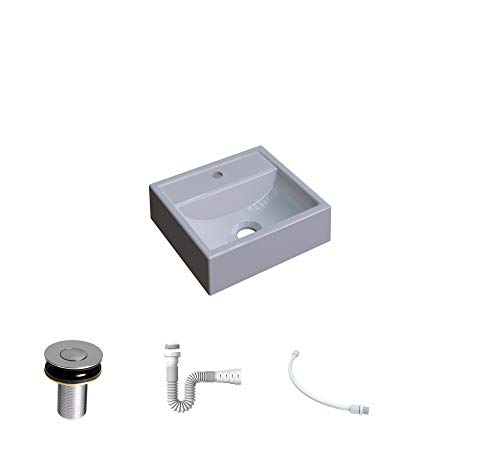 Kit Cuba Q32 C/Válvula Click 1''B (2,6cm) + Sifão Pvc + Flexível Cinza