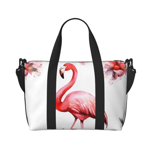 Travel Duffel Bag for Women, Large Shoulder Weekender Overnight Bag, Sport Gym Bag for Men, Carry On Tote Bags, Flamingo Luggage Bag for Travel Essentials
