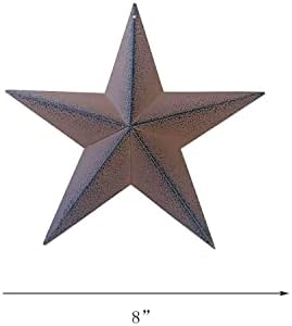 YUMBOR Rainbow Handcrafts Rustic Metal 3D Barn Star Patriotic Wall Decor Vintage Wall Star Country Primitive Home Decor July 4th Country Americana Patriotic Wall Ornament,Outdoor Decoration 8 Inches