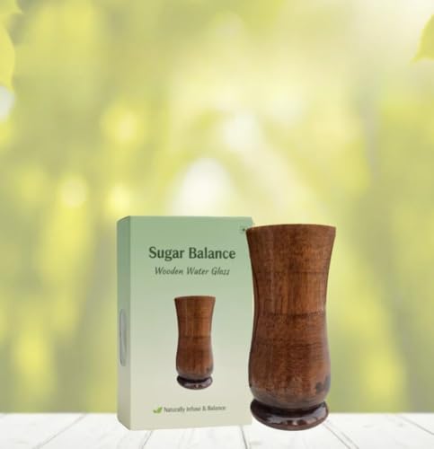 Image of Vijaysar Wood Glass for Diabetes Control - Natural Pterocarpus Marsupium Wooden Tumbler for Sugar Balance | Ayurvedic Vijaysar Ki Lakdi Ka Glass for Drinking Overnight Soaked Water (Pack 1)