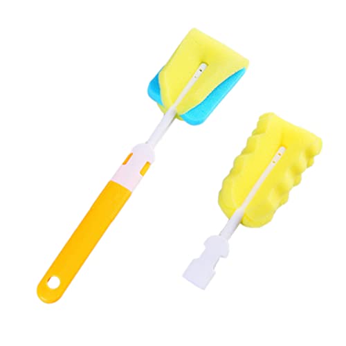BESPORTBLE 2Piezas Limpieza de Biberones de Esponja con Mango Ecológico para Recién Nacidos para Tetinas y Accesorios Color Aleatorio