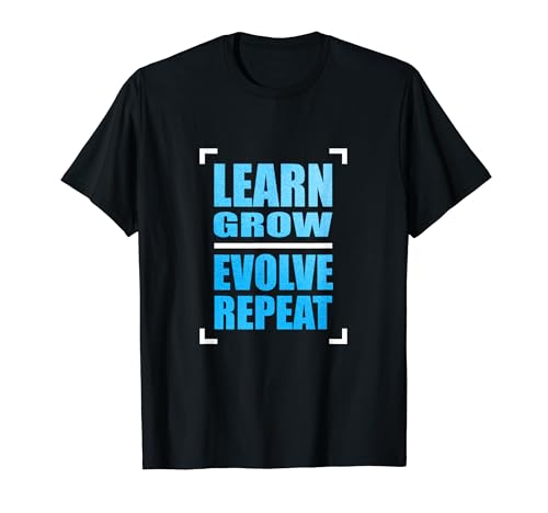 Blue Color Learn Grow Evolve Repeat �u���[�O���t�B�b�N T�V���c