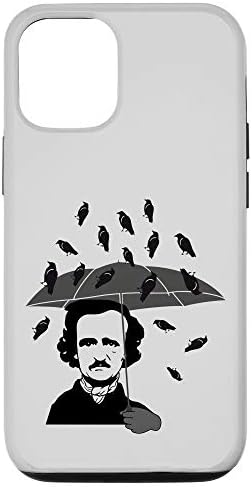 iPhone 12/12 Pro Edgar Allan Poe Umbrella Raining Raven Gift for Poe Fans Case