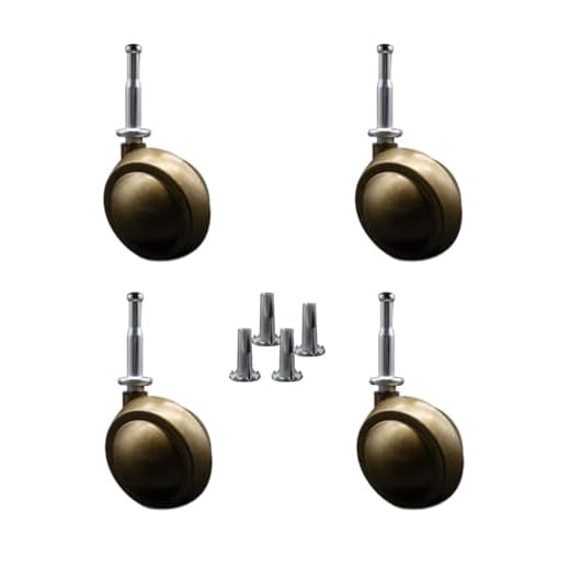 2 Inch Vintage Brass Swivel Casters