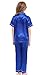 Horcute Kids Satin Short-Top and Long-Pants 2-Pieces Pajamas Sleepwears Set Royal 140# 6-7Y