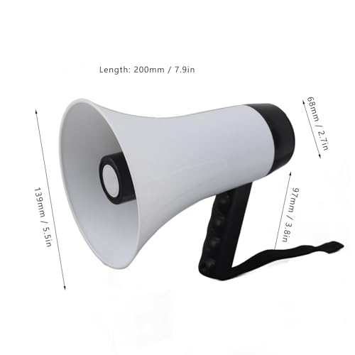 HEEPDD Megáfono Altavoz PA Bullhorn 30W Alarma Sirena Control Volumen Correa Deportes
