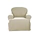 SureFit Duck Solid T-Cushion - Chair Slipcover - Natural (SF28609)