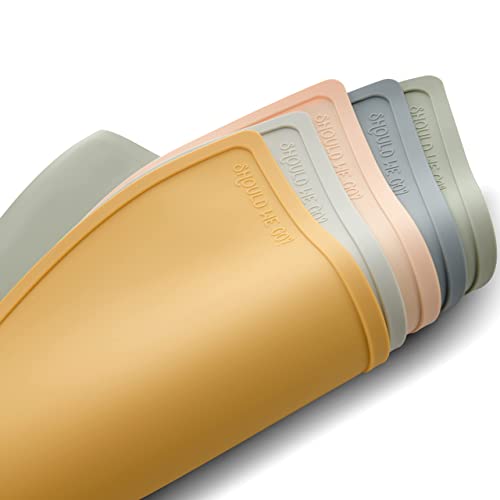 Silicone Pet Food Mat: Waterproof, Non-Slip, Raised Edges To Prevent Spills, Easy-To-Clean Flexible Tray For Dog Feeding And Water Bowls. Large, Cute, Modern Design. (Sage Green) #TOP6