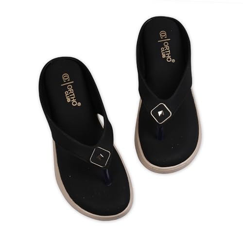 Image of ORTHO CLUB Women's Comfortable Wedge Sandals | Cushioned Sole, Slip-Resistant Design | Lightweight Women Sandal Footwear for Office & Casual Use | Sandal For Women