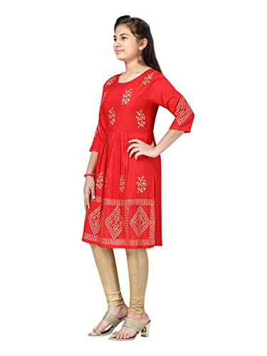 Image of muhuratam Girl's Cotton Regular Tunic Shirt