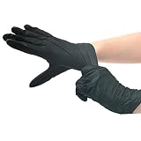 Larovita Lot de 100 gants jetables en TPE sans poudre Noir Taille XL