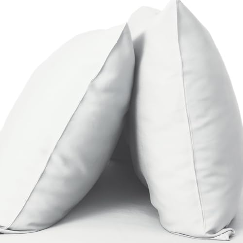 Cariloha Resort 2-Piece Sateen Pillowcase Set | White | King | Breathable and Cooling Pillowcases for Hot Sleepers