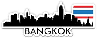 Squiddy Bangkok Thailand Skyline - Vinyl Sticker Decal for Phone, Laptop, Water Bottle (4" Wide)