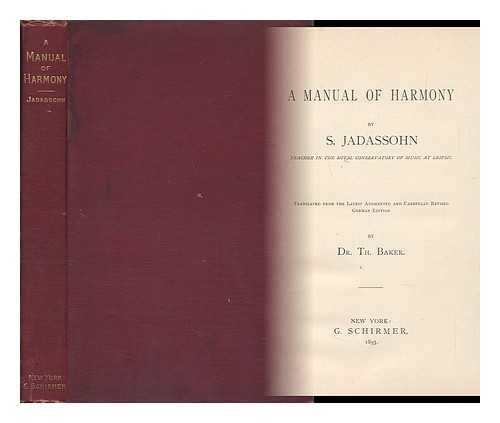 A manual of harmony B00086ROOQ Book Cover
