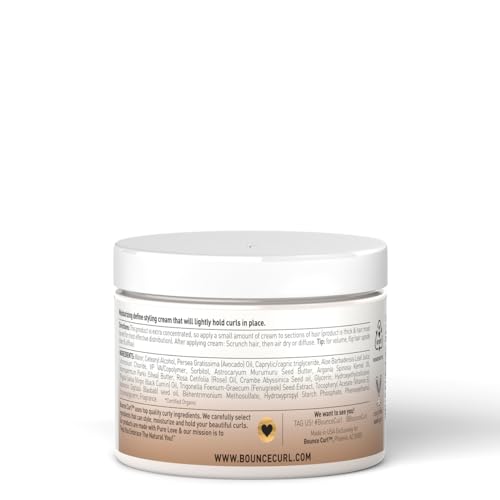 Bounce Curl Avocado & Rose Oil Clump and Define Cream, Enhance and Define Wavy, Curly, and Coily Hair, 6 oz