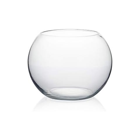 WGVI Bowl Glass Vase, Diameter 8", Height 6", Open Width 5", (Multiple Sizes Choices) Clear Bubble Planter Terrarium Fish Bowl for Wedding Event Home Decor, 1 Piece (VBW0008A) Cover