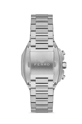Image of Ferro Eterna Quartz Black Rectangle Dial Men's Watch - FM11485A-A2
