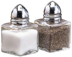 0.5oz/14ml Cube Salt &Pepper Shaker with Chrome Plated Tops (Set of 2)
