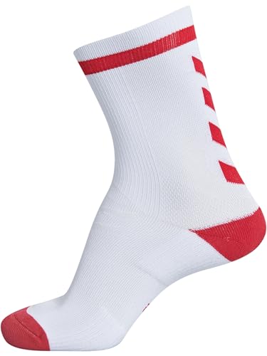 hummel 204043 Socken, Weiß/True Rot, 39-42