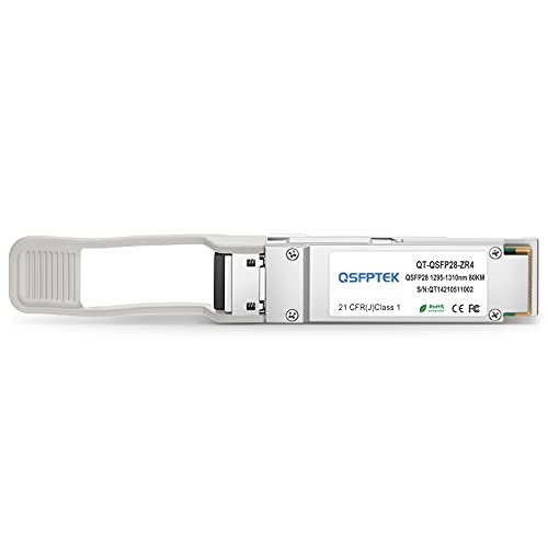 Image of QSFPTEK 100GBASE-ZR4 Module, MINI GBIC QSFP28 1310nm 80km DOM LC SMF Optical Transceiver Module for Juniper Networks QSFP-100GBASE-ZR4