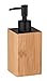 WENKO Distributeur de savon Padua - Distributeur de savon liquide Capacité: 0.21 l, Bambou, 8 x 18 x 7 cm, naturel