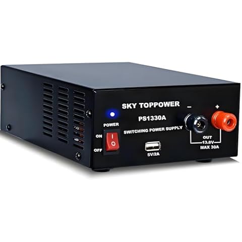 13.8V 30A DC Power Supply for Ham Radio,30 Amp Compact Regulated Bench Power Supply Lab Benchtop AC-to-DC Converter,Cooling Fan,5V/2A USB Interface,Powering Ham Radio, Amplifiers,Sky TOPPOWER-PS1330A Cover