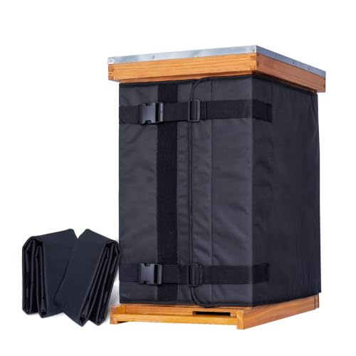 MayBee 2 Pack Winter Bees Wrap for 10 and 8 Frame Beehives, 600D Oxford Cloth Adjustable Beehive Wrap for 2 Deep Hives with 1 Medium Hive Box,76.8" x 24.8"