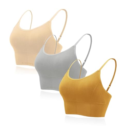 Image of Kaththai Women Cotton Padded Wire-Free Sports Bra with Adjustable Straps Soft Padded Push-Up Bra for Yoga, Fitness (Free Size Bra Fit Up to 28,30,32,34)