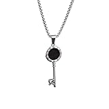 DACKLOONG Elegante collar con colgante de llave romana para mujeres y hombres, joyería simbólica con diseño vintage, accesorio significativo para el uso diario,, Medium, Acero aleado, Circón