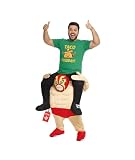 Morph Wrestler Piggyback Costume, Mexican Wrestler Adult Piggyback Costume, Halloween Costumes for Men