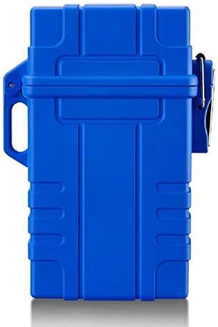 Estuche de cigarrillos impermeable para exteriores con encendedor puede contener 20 cigarrillos RSXS azul
