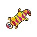 Invincibles Gecko Stuffingless Durable Tough Plush Dog Squeaky Toy with 4 Squeakers by Outward Hound, Large, Red and Orange