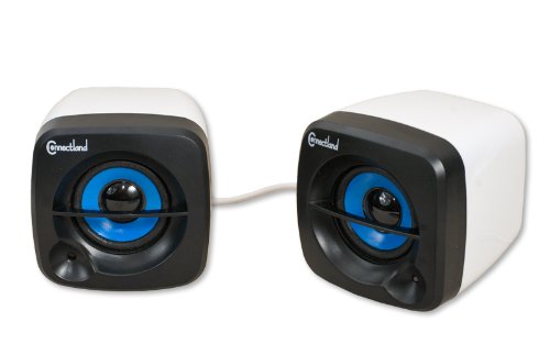 Connectland CL-SPK20063 USB or Battery Powered Portable White Mini Cube Speaker