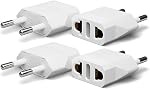 Unidapt 4-Pack Adaptateur de prise de voyage européenne, Unidapt Canada US vers l'Europe Adaptateur Type C Outlet Converter America CA USA Italie Espagne Allemagne France EU, Prise d'alimentation, blanc
