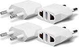 4 Pack European Travel Plug Adapter, Unidapt US to Europe Plug Adapter, European Adapter Type C Pin Adaptor, Outlet Converter America USA to Europe Italy Spain Germany France EU, Power Plug, White